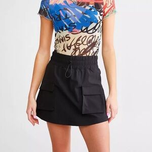 Mono B Black Cargo Mini Skirt